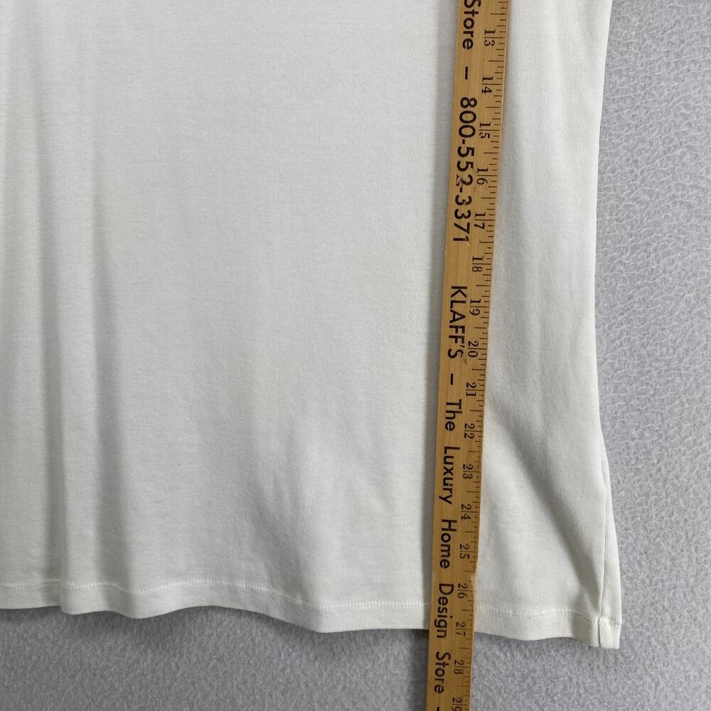 EILEEN FISHER Tank Top XL Ribbed Organic Cotton Jersey Cami Slim ScoopNeck White - Picture 9 of 11